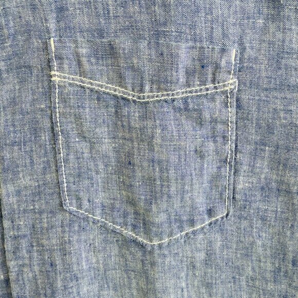 Tommy Bahama 100% Linen Short-Sleeve Camp Shirt – Light Blue Large, Resort Style - Picture 3 of 14